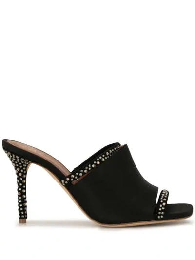 Malone Souliers Laney Crystal-embellished Suede And Velvet Mules In Black