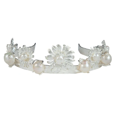 Christie Nicolaides Camelia Crown Silver/pearl