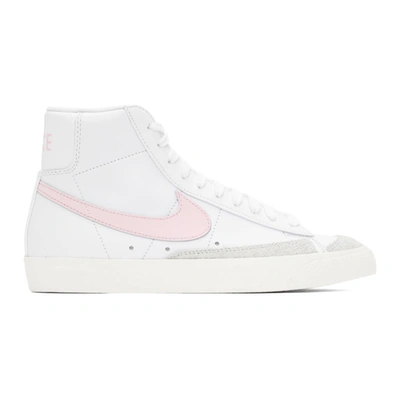 Nike White & Pink Blazer Mid '77 Vintage Sneakers