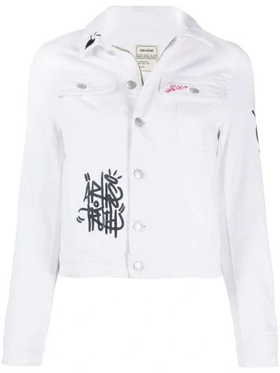 Zadig & Voltaire Kioky Graffiti Print Denim Jacket In Judo