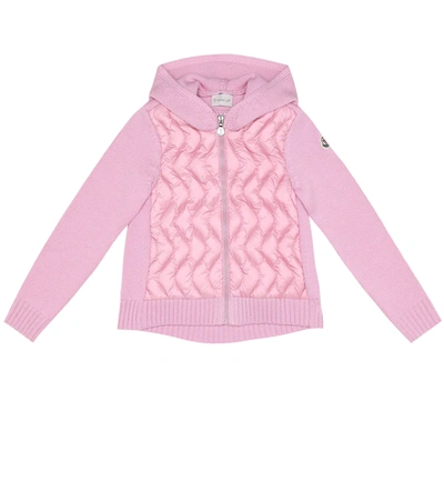 Moncler Kids' Down And Wool Jacket In Pink