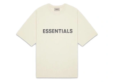 Pre-owned Fear Of God  Essentials Boxy T-shirt Applique Logo Buttercream