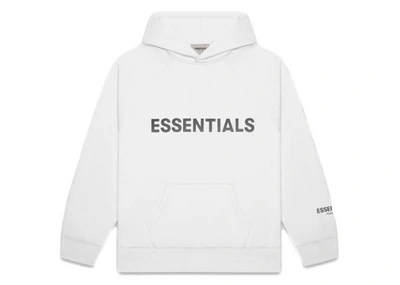 Pre-owned Fear Of God  Essentials Pullover Hoodie Applique Logo White