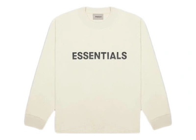 Pre-owned Fear Of God  Essentials Boxy Long Sleeve T-shirt Applique Logo Buttercream