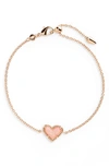 Kendra Scott Ari Heart Chain Bracelet In Pink Drusy