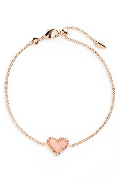 Kendra Scott Ari Heart Chain Bracelet In Rose Gold