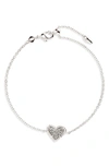 Kendra Scott Ari Heart Charm Bracelet In Platinum Drusy