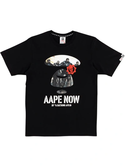 Aape By A Bathing Ape X Xbox Gears 5 Moonface T-shirt In Black