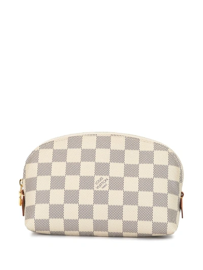 Pre-owned Louis Vuitton  Damier Makeup Pouch In White