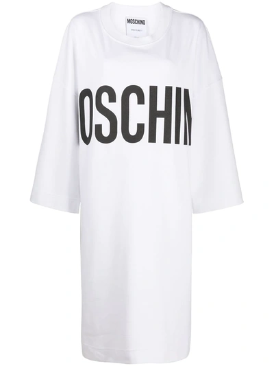 Moschino White Oversize Sweatshirt Dress