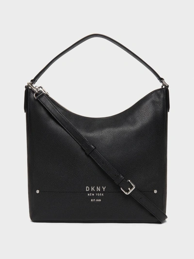 Dkny Women's Thompson Hobo Handbag - In Black/silver