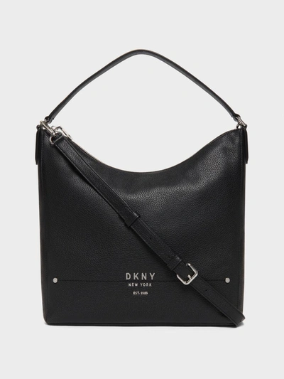 Dkny Women s Thompson Hobo Handbag In Black silver ModeSens