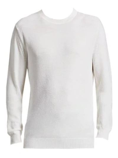 Ermenegildo Zegna Textured Crewneck Sweater, Natural In White