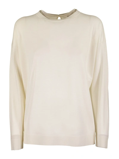 Brunello Cucinelli Cashmere Wool Blend Sweater In White