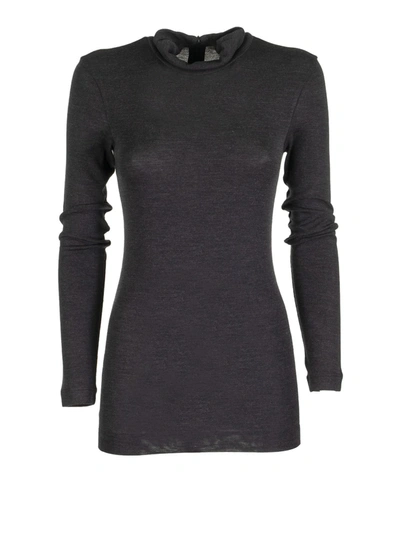 Brunello Cucinelli Wool Turtleneck Sweater In Dark Grey