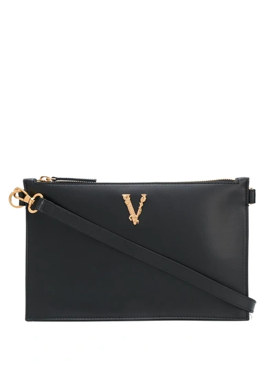 Versace Virtus Clutch In Black