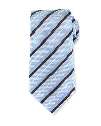 Ermenegildo Zegna Diagonal-stripe Silk Tie, Blue