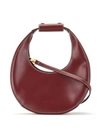 Staud Moon Small Leather Shoulder Bag In Red