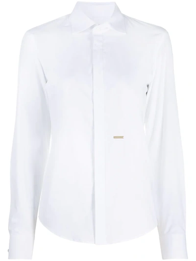 Dsquared2 Cutaway Collar Shirt In White