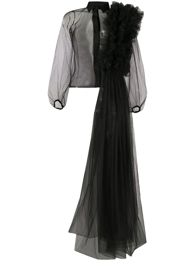 Alchemy Sheer Asymmetric Shirt In Black