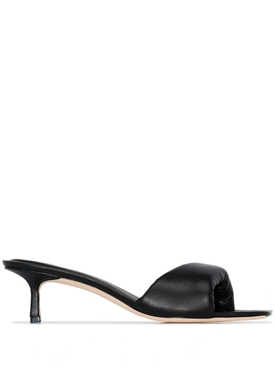 Studio Amelia Padded Open Toe Mule Sandals In Black