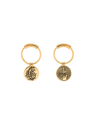 Chloé Gold Tone Emoji Coin Charm Earrings