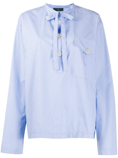Jejia Nak Polo Striped Shirt In Blue