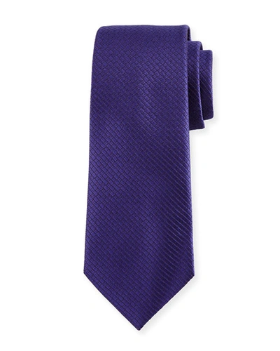 Ermenegildo Zegna Textured Solid Silk Tie, Purple