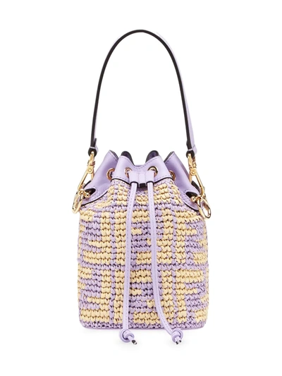 Fendi Mini Mon Tresor Logo Bucket Bag Anemone Purple