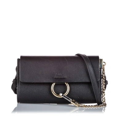 Chloé Leather Faye Crossbody Bag In Black
