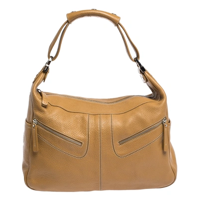 Pre-owned Tod's Light Brown Leather Micky Hobo