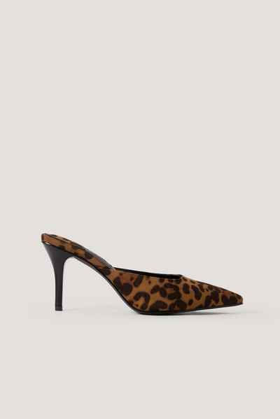 Na-kd Squared Back Leopard Mules Multicolor In Leopard