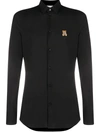 Moschino Bear Embroidered Dress Shirt In Black
