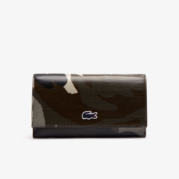 Lacoste Women's Robert Coated Print Canvas Wallet In Original