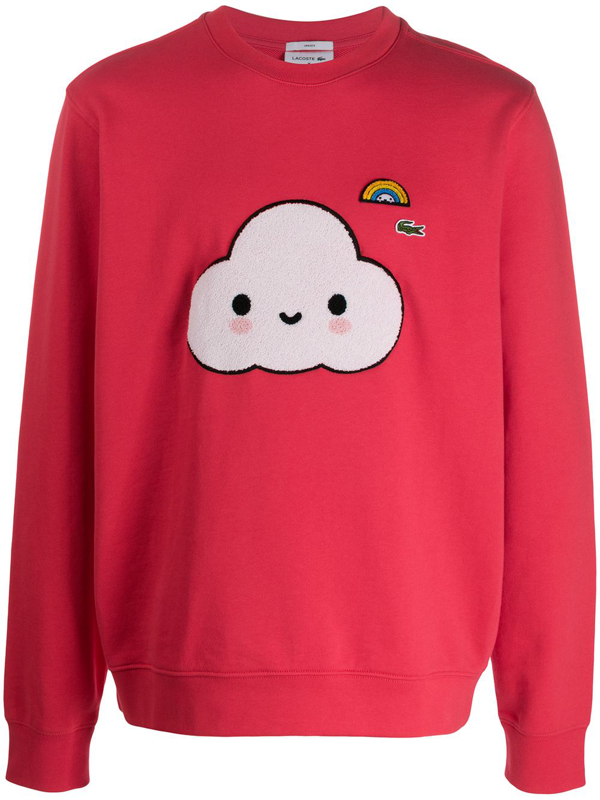 red lacoste sweatshirt