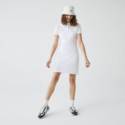 Lacoste Slim-fit Stretch Pique Polo Dress In White