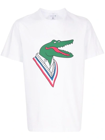 Lacoste Jean-michel Tixier Croco Jersey T-shirt In White