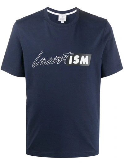 Lacoste Unisex Live Lacostism Print Cotton T-shirt In Blue