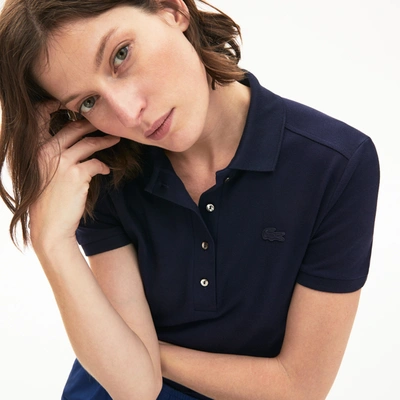 Lacoste Women's L.12.d Slim Fit Stretch Mini Piquã© Polo - 40 In Blue