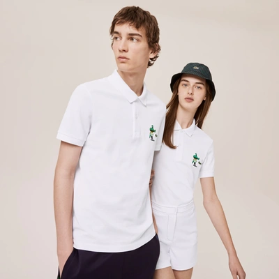 Lacoste Unisex Jeremyville Design Classic Fit Polo Shirt In White
