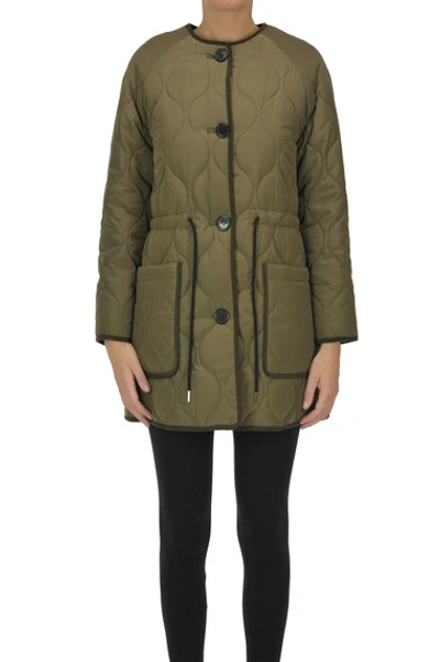 The Loom Quilted Coat In Olive Green