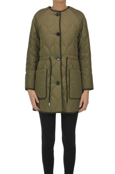 Theloom Quilted Coat In Olive Green
