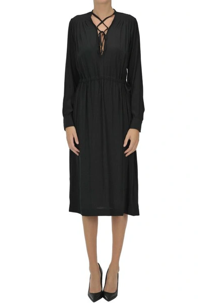 Dries Van Noten Satin Dress In Black