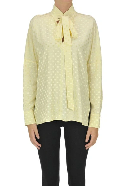 Tibi Polka Dot Blouse In Yellow