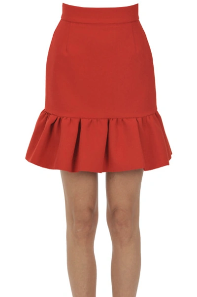 Msgm Cady Mini Skirt In Red