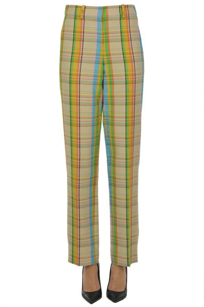 Loewe 1 One Checked Print Trousers In Multicoloured