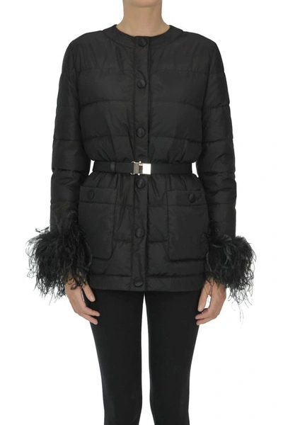 Miu Miu Quilted Down Jacket In Black