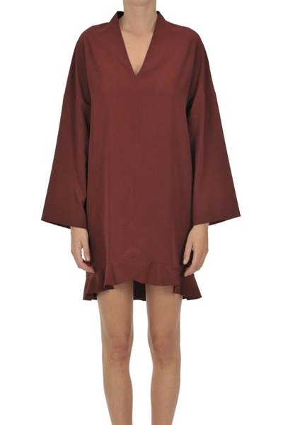 8pm Crepè Dress In Burgundy