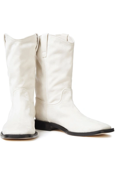 Alberta Ferretti Eco-suede Ankle-boots In Ivory