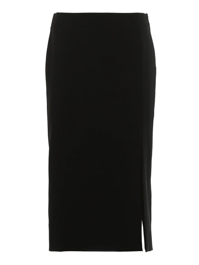 Moschino Side Vent Pencil Skirt In Black